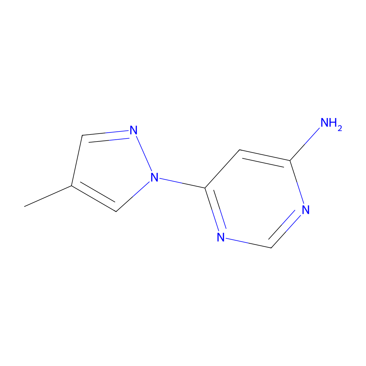 4-Amino-6-(4-methyl-1H-pyrazol-1-yl)pyrimidine molecular structure, CAS 1314353-52-0