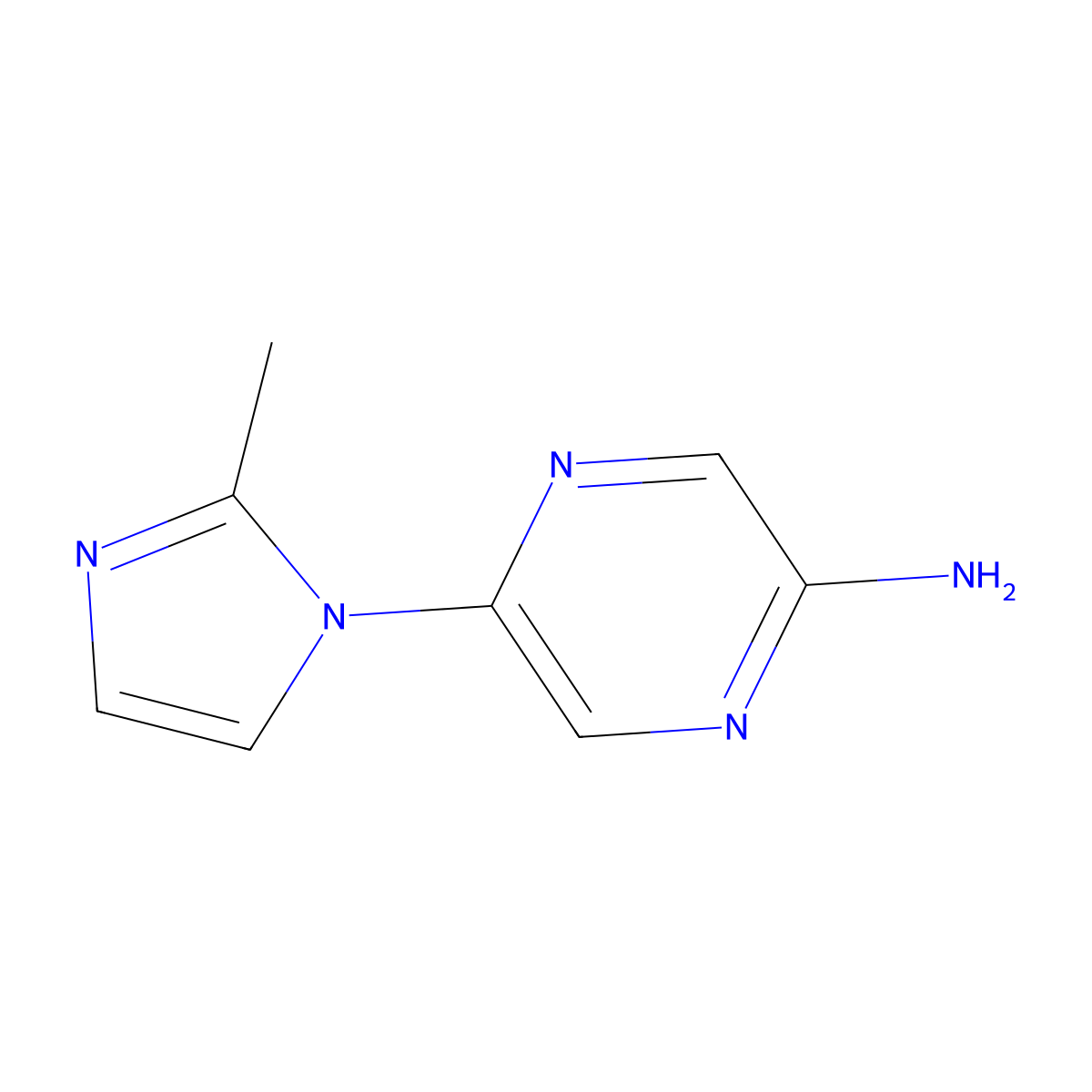 2-Amino-5-(2-methylimidazol-1-yl)pyrazine molecular structure, CAS 1314353-53-1