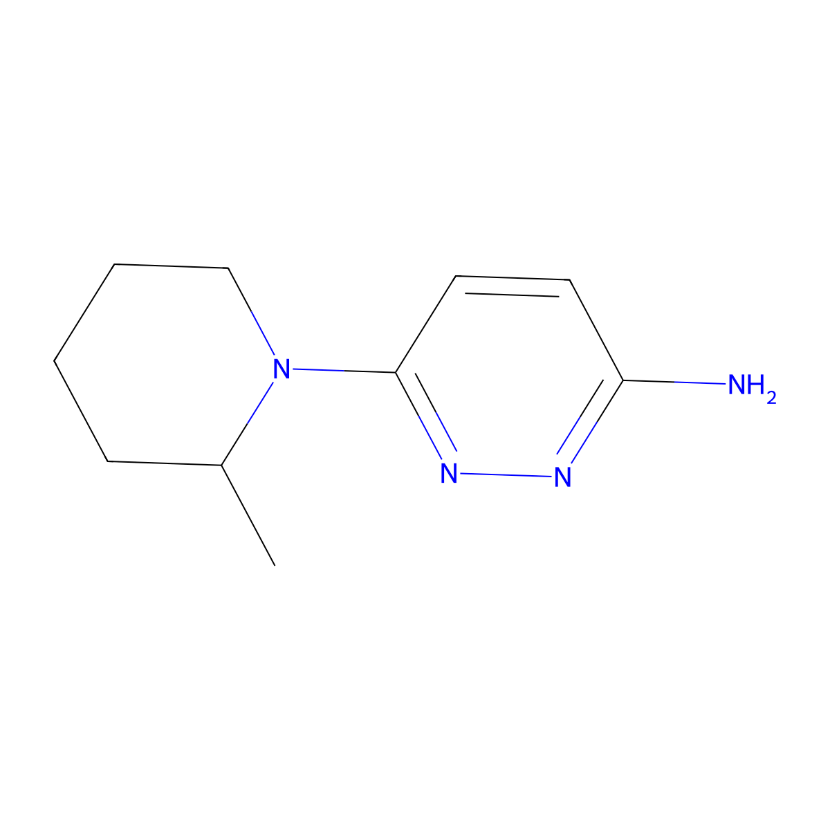 6-(2-Methylpiperidin-1-yl)pyridazin-3-amine molecular structure, CAS 1314353-54-2