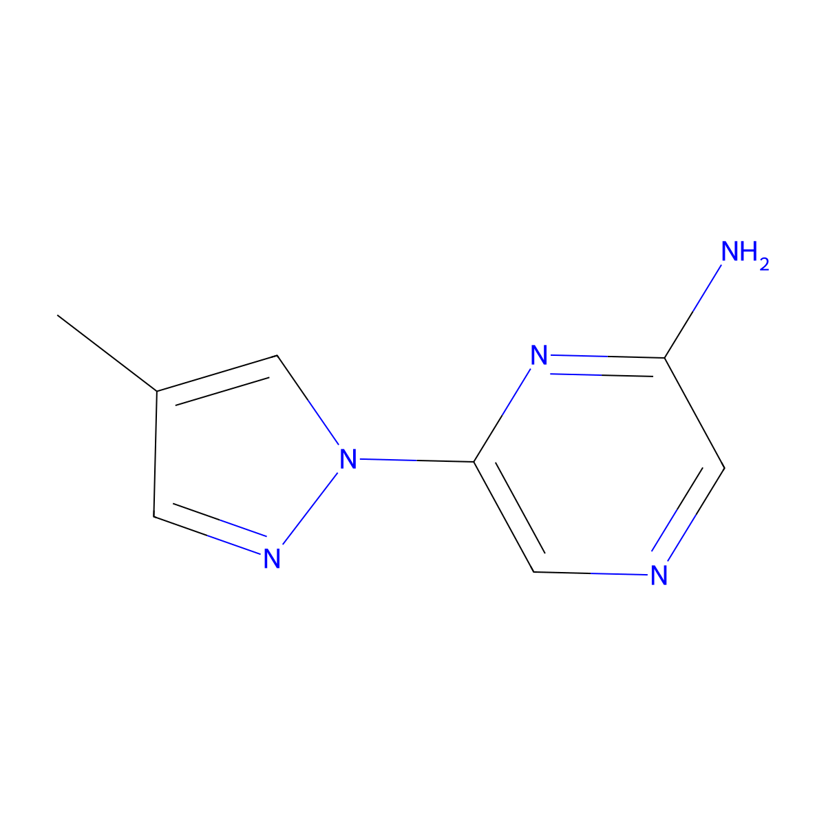 6-(4-Methyl-1H-pyrazol-1-YL)pyrazin-2-amine molecular structure, CAS 1314353-56-4