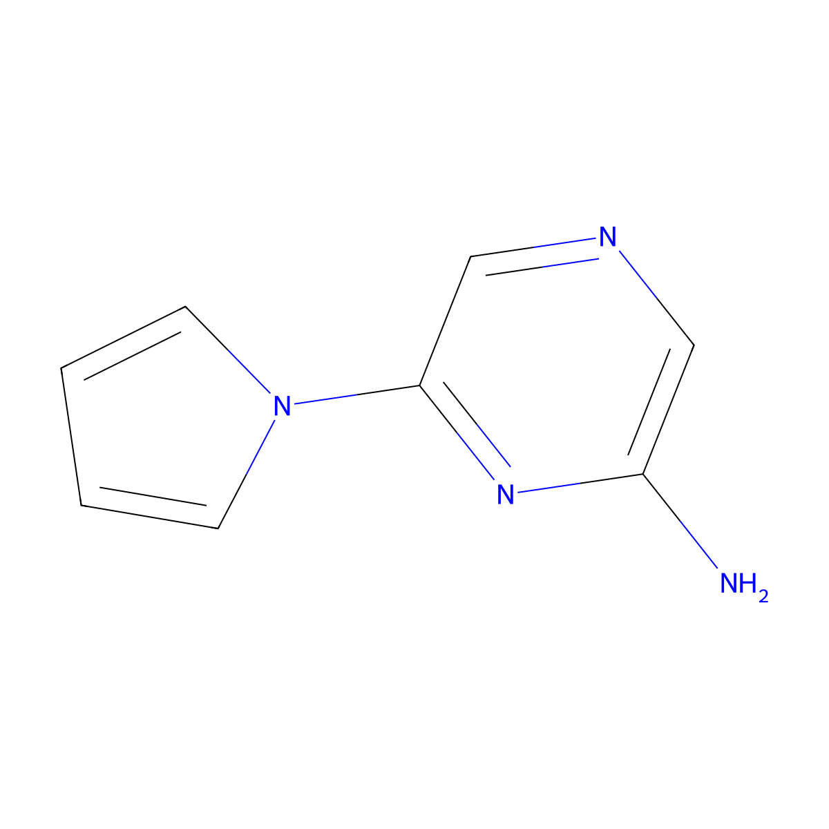 2-Amino-6-(1H-pyrrol-1-yl)pyrazine molecular structure, CAS 1314353-58-6