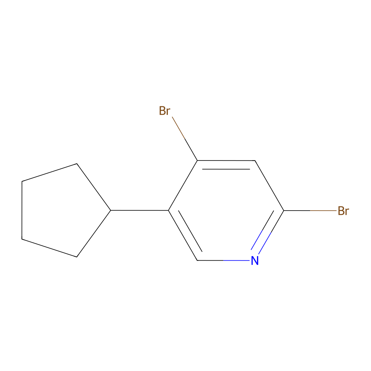 2,4-Dibromo-5-(cyclopentyl)pyridine molecular structure, CAS 1314353-65-5