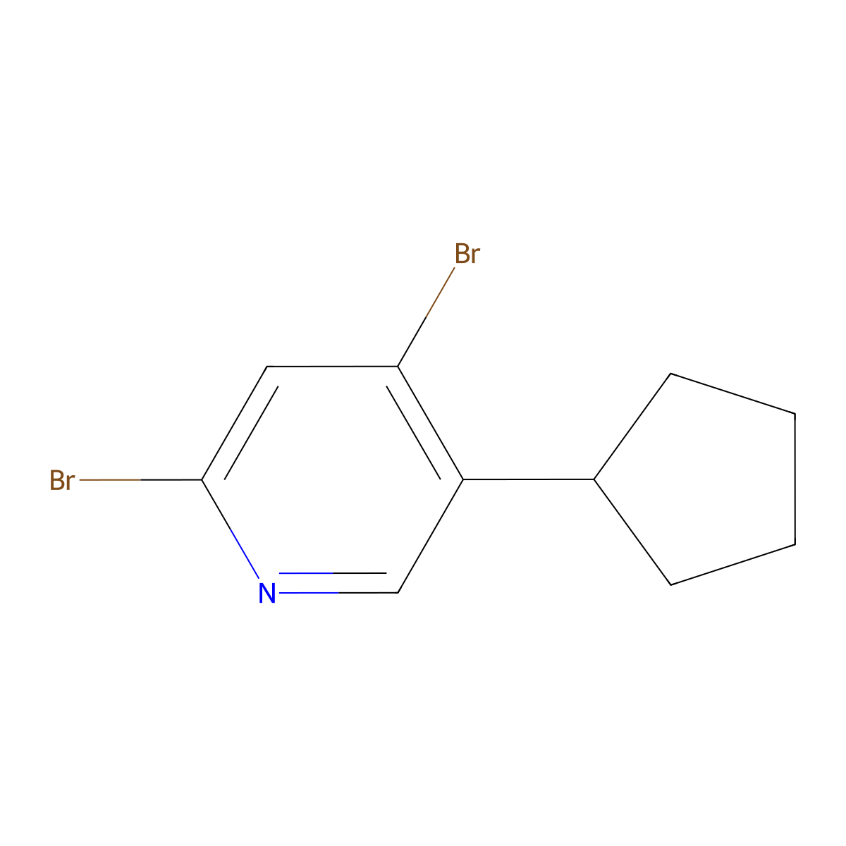 2,4-Dibromo-5-(cyclopentyl)pyridine molecular structure, CAS 1314353-65-5