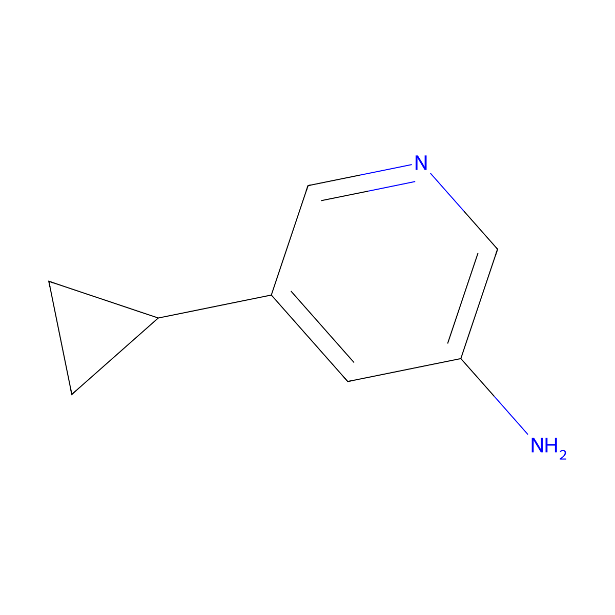 5-Cyclopropylpyridin-3-amine molecular structure, CAS 1314353-68-8