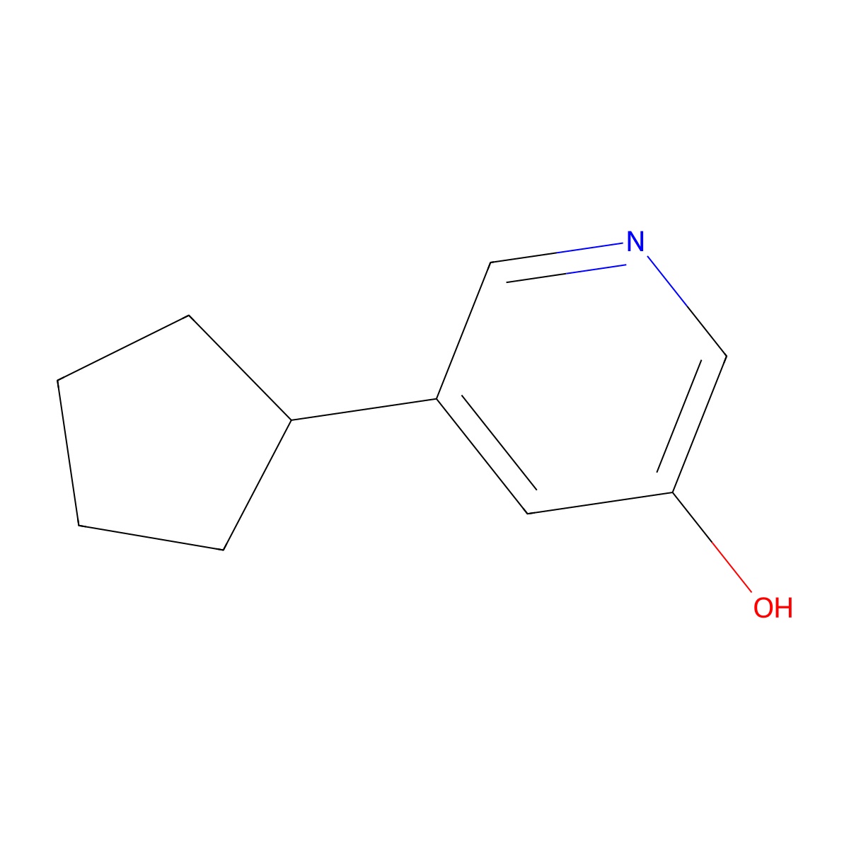 5-Cyclopentylpyridin-3-ol molecular structure, CAS 1314353-69-9