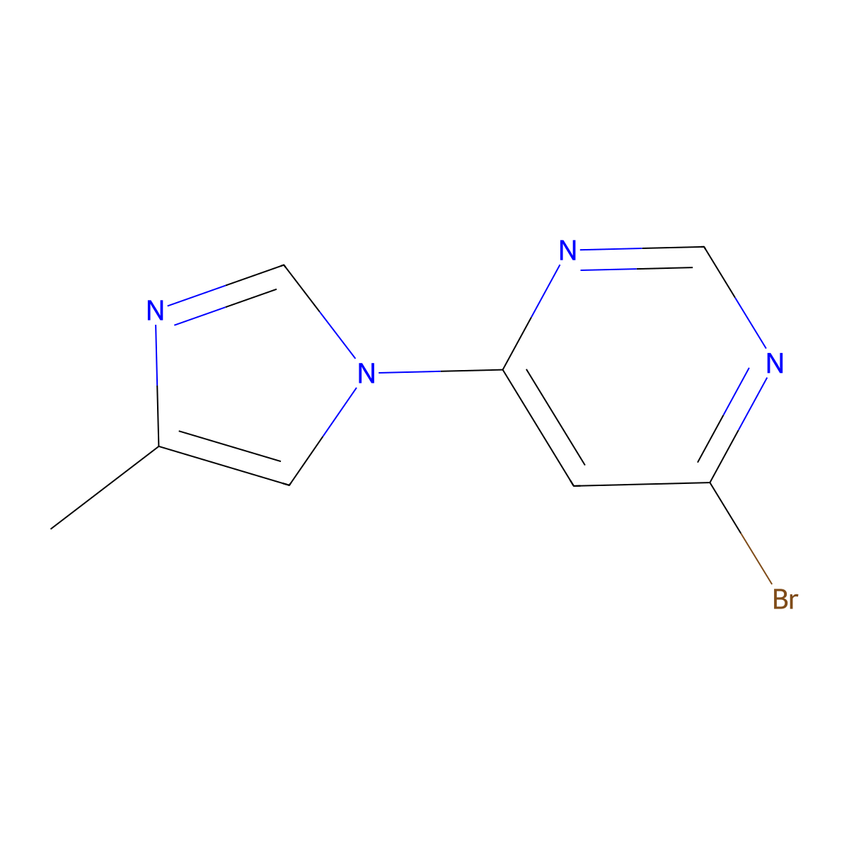 4-Bromo-6-(4-methylimidazol-1-yl)pyrimidine molecular structure, CAS 1314353-71-3