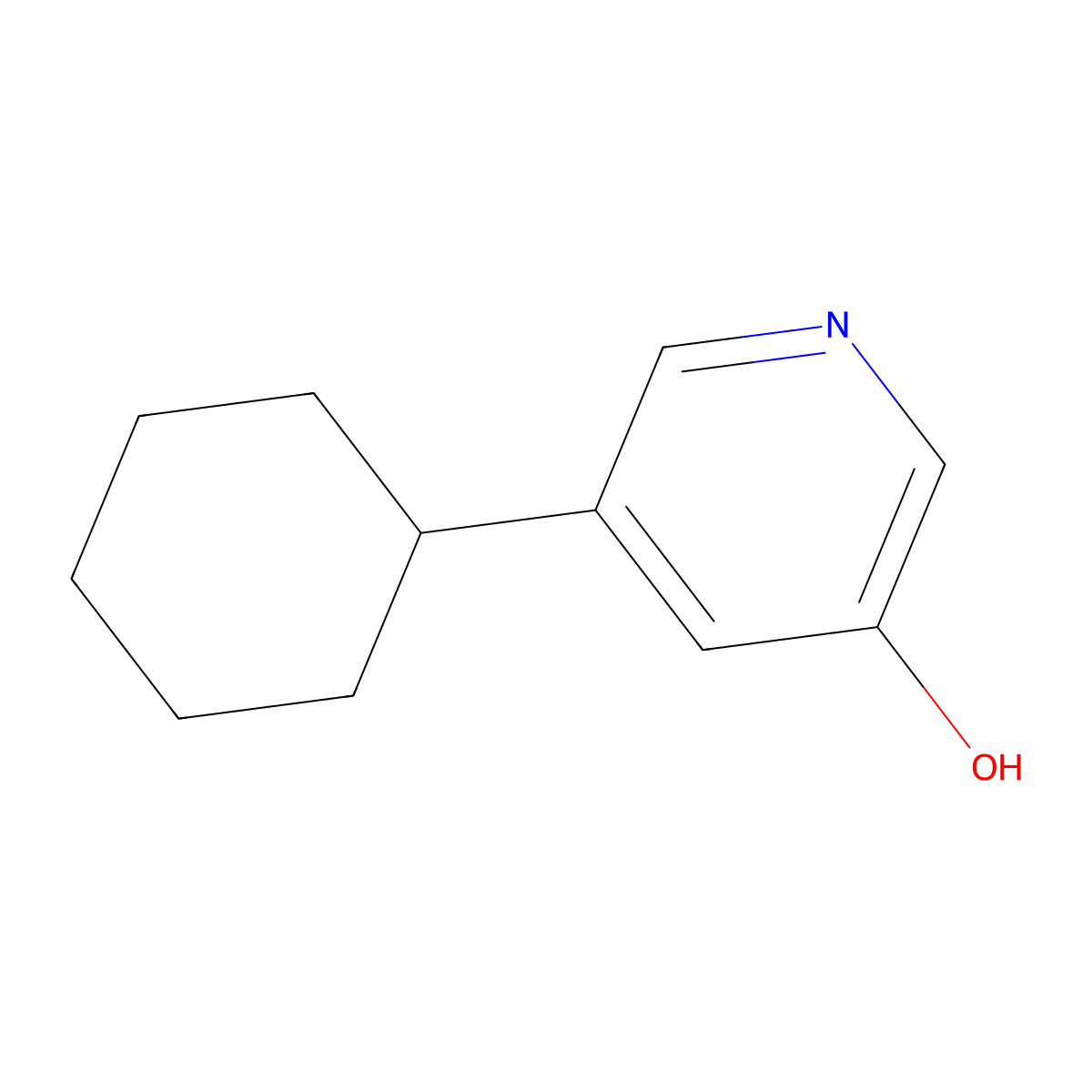 5-Cyclohexylpyridin-3-ol molecular structure, CAS 1314353-72-4