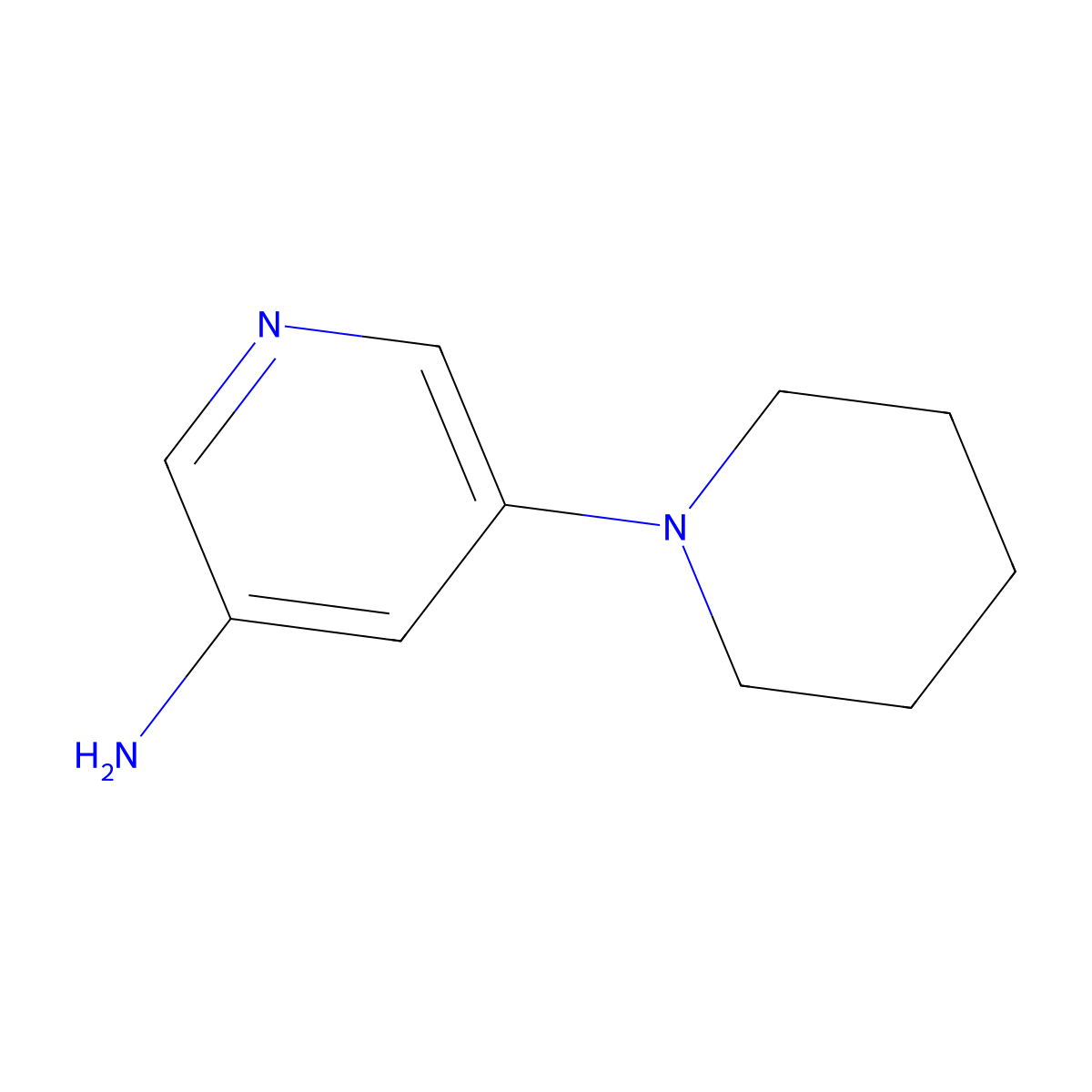 5-(Piperidin-1-yl)pyridin-3-amine molecular structure, CAS 1314353-75-7