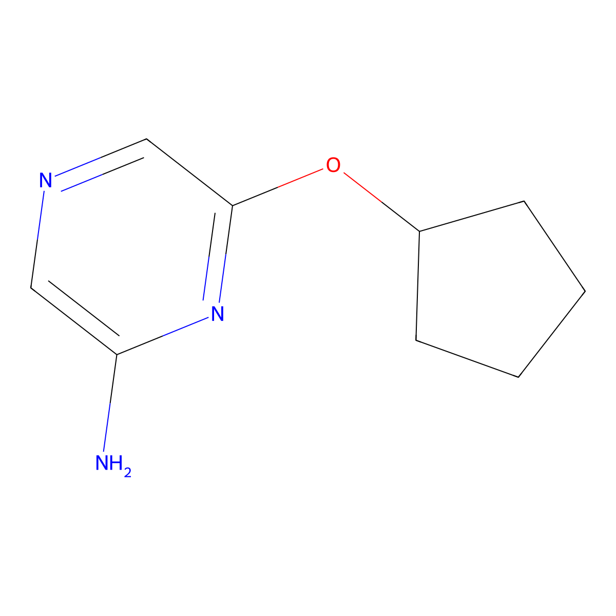 2-Amino-6-(cyclopentoxy)pyrazine molecular structure, CAS 1314353-78-0