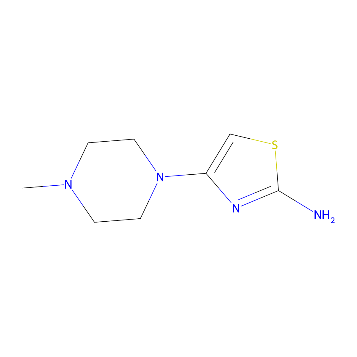 2-Amino-4-(N-methylpiperazin-1-yl)thiazole molecular structure, CAS 1314353-79-1