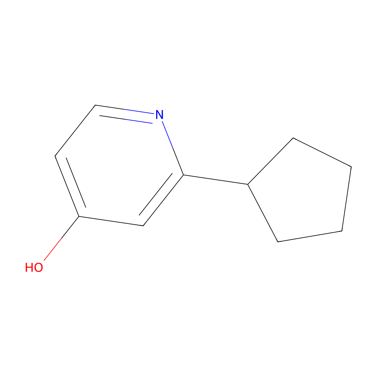 4-Hydroxy-2-(cyclopentyl)pyridine molecular structure, CAS 1314353-82-6