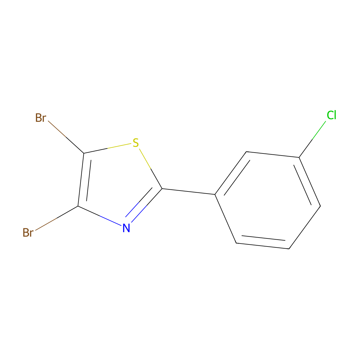 4,5-Dibromo-2-(3-chlorophenyl)thiazole molecular structure, CAS 1314353-89-3