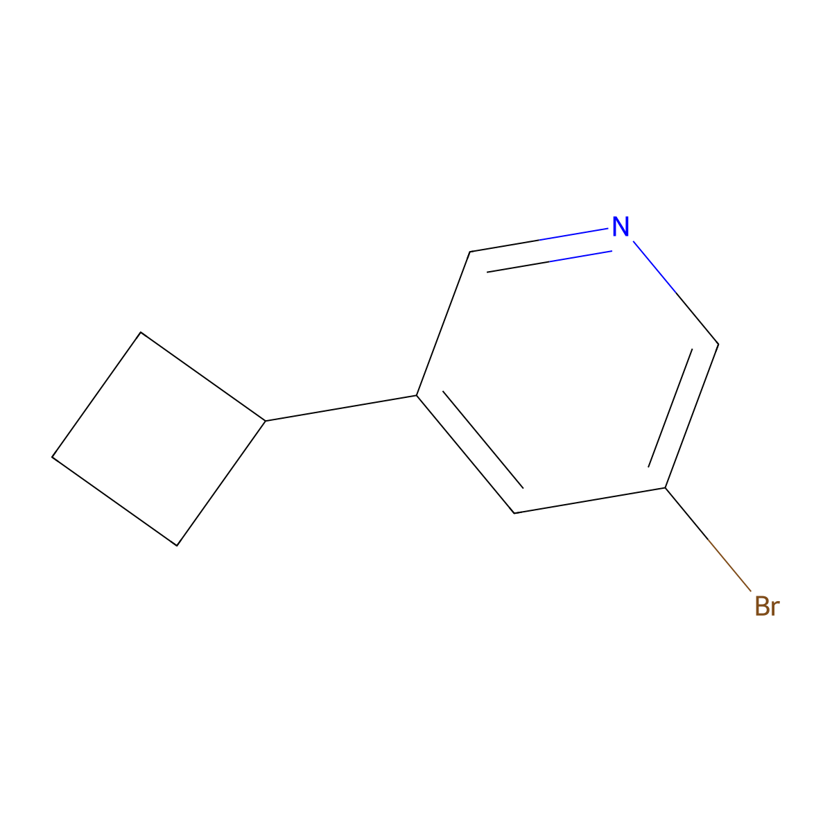 3-Bromo-5-cyclobutylpyridine molecular structure, CAS 1314353-90-6