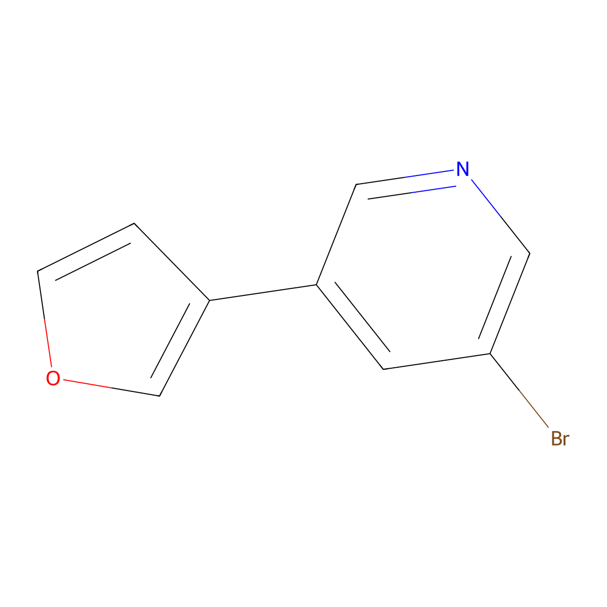 3-Bromo-5-(3-furanyl)pyridine molecular structure, CAS 1314353-94-0