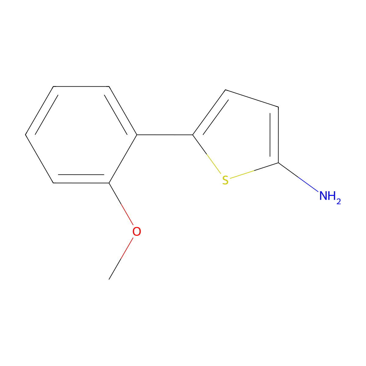 2-Amino-5-(2-methoxyphenyl)thiophene molecular structure, CAS 1314353-95-1