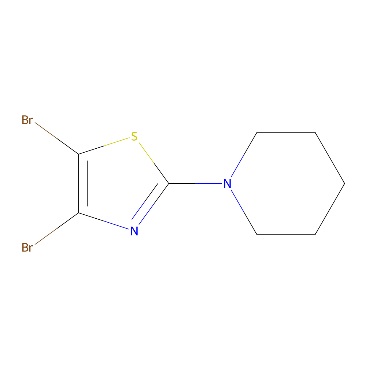 4,5-Dibromo-2-(piperidino)thiazole molecular structure, CAS 1314353-97-3