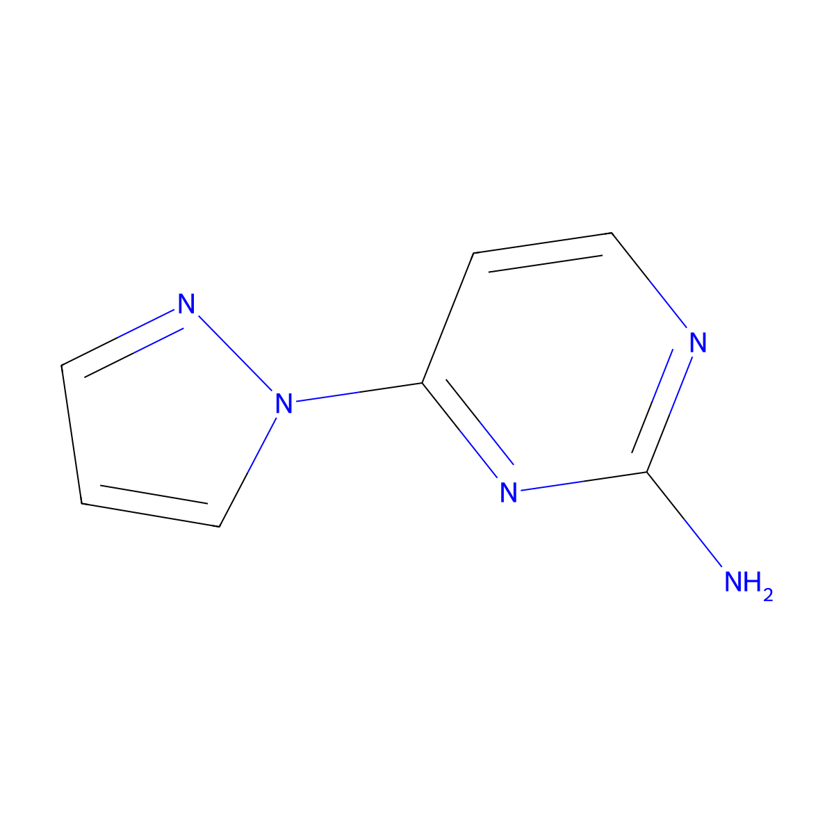 2-Amino-4-(1H-pyrazol-1-yl)pyrimidine molecular structure, CAS 1314354-04-5