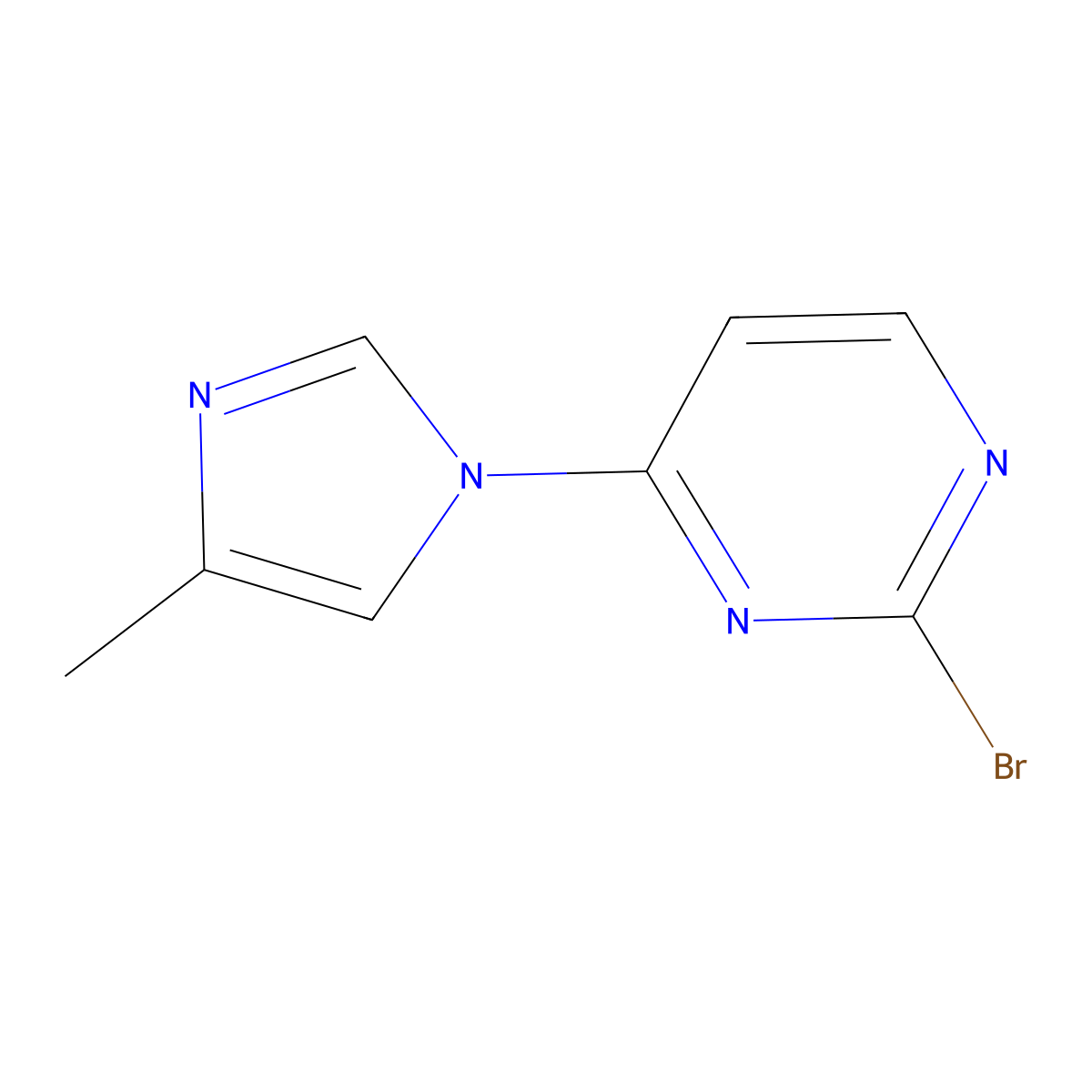 2-Bromo-4-(4-methylimidazol-1-yl)pyrimidine molecular structure, CAS 1314354-07-8
