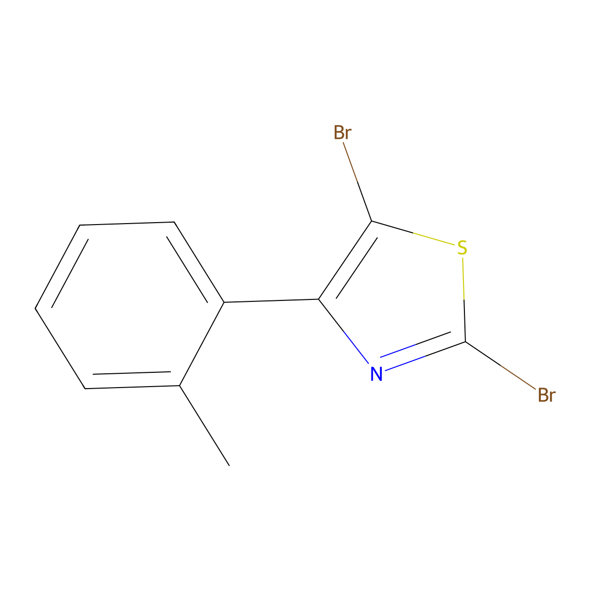2,5-Dibromo-4-(2-tolyl)thiazole molecular structure, CAS 1314354-08-9