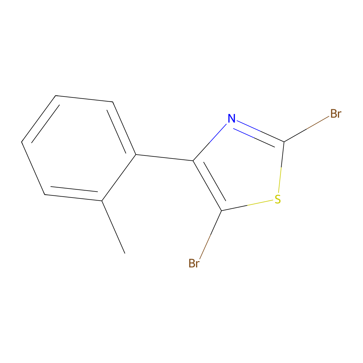 2,5-Dibromo-4-(2-tolyl)thiazole molecular structure, CAS 1314354-08-9