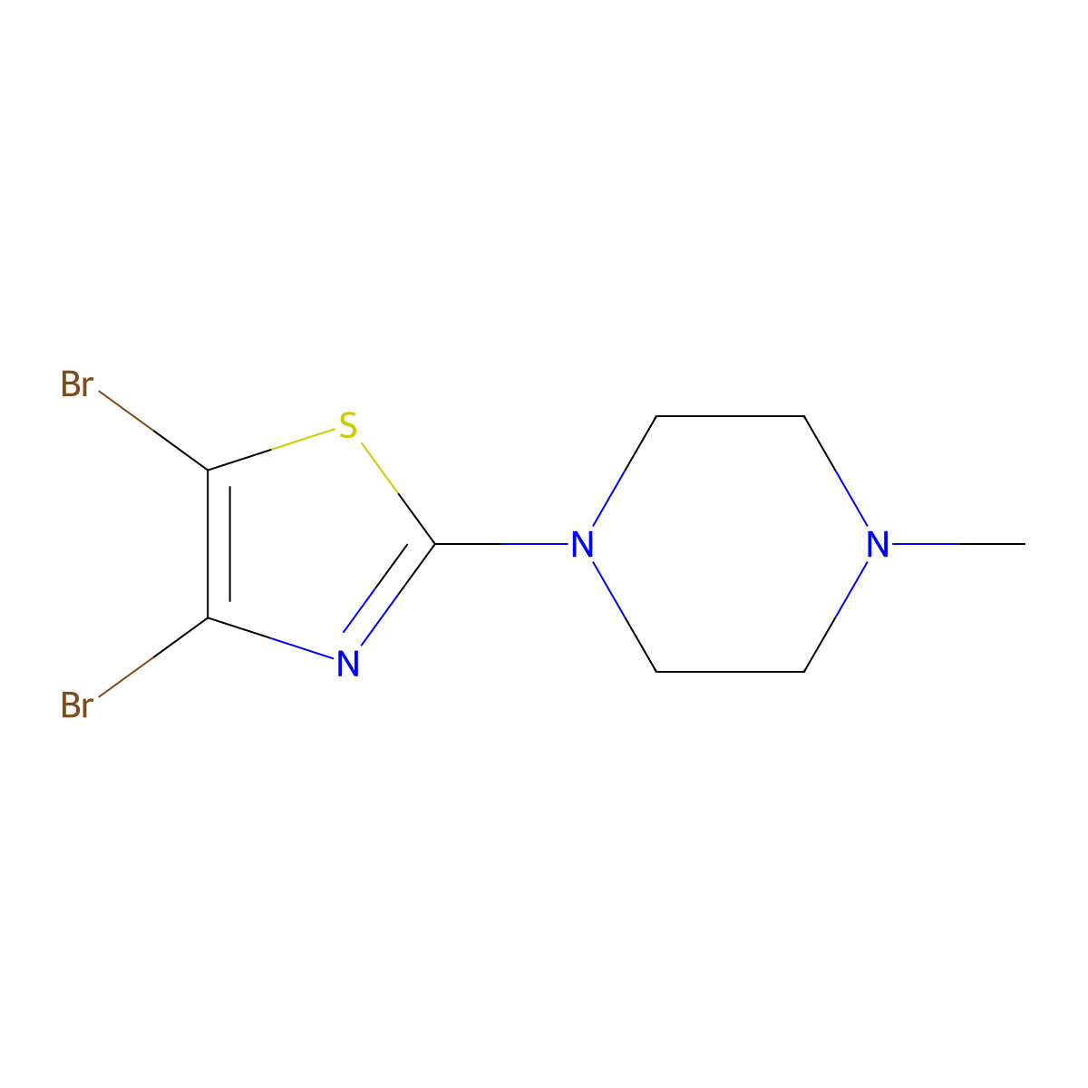 4,5-Dibromo-2-(N-methylpiperazin-yl)thiazole molecular structure, CAS 1314354-10-3