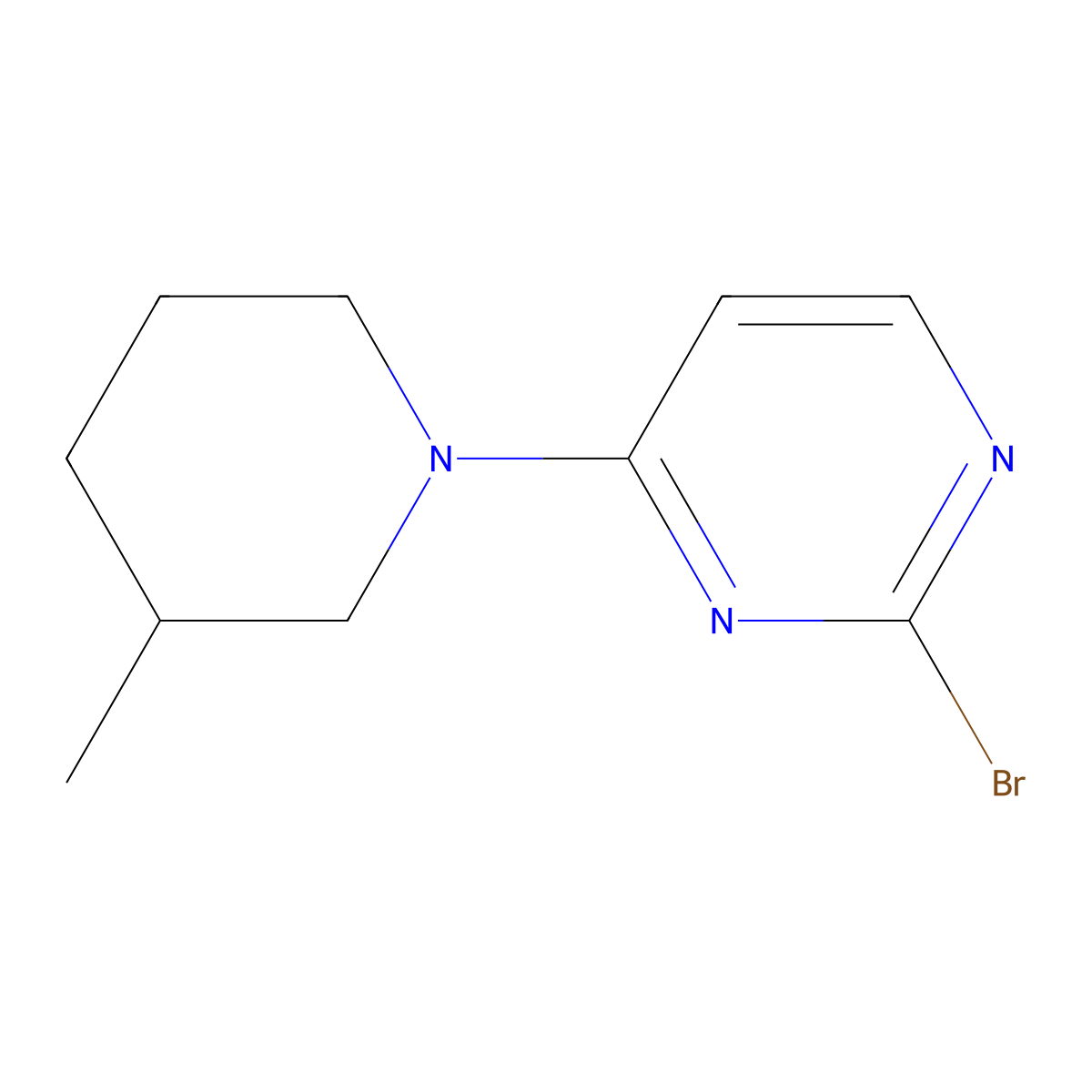 2-Bromo-4-(3-methylpiperidin-1-yl)pyrimidine molecular structure, CAS 1314354-11-4