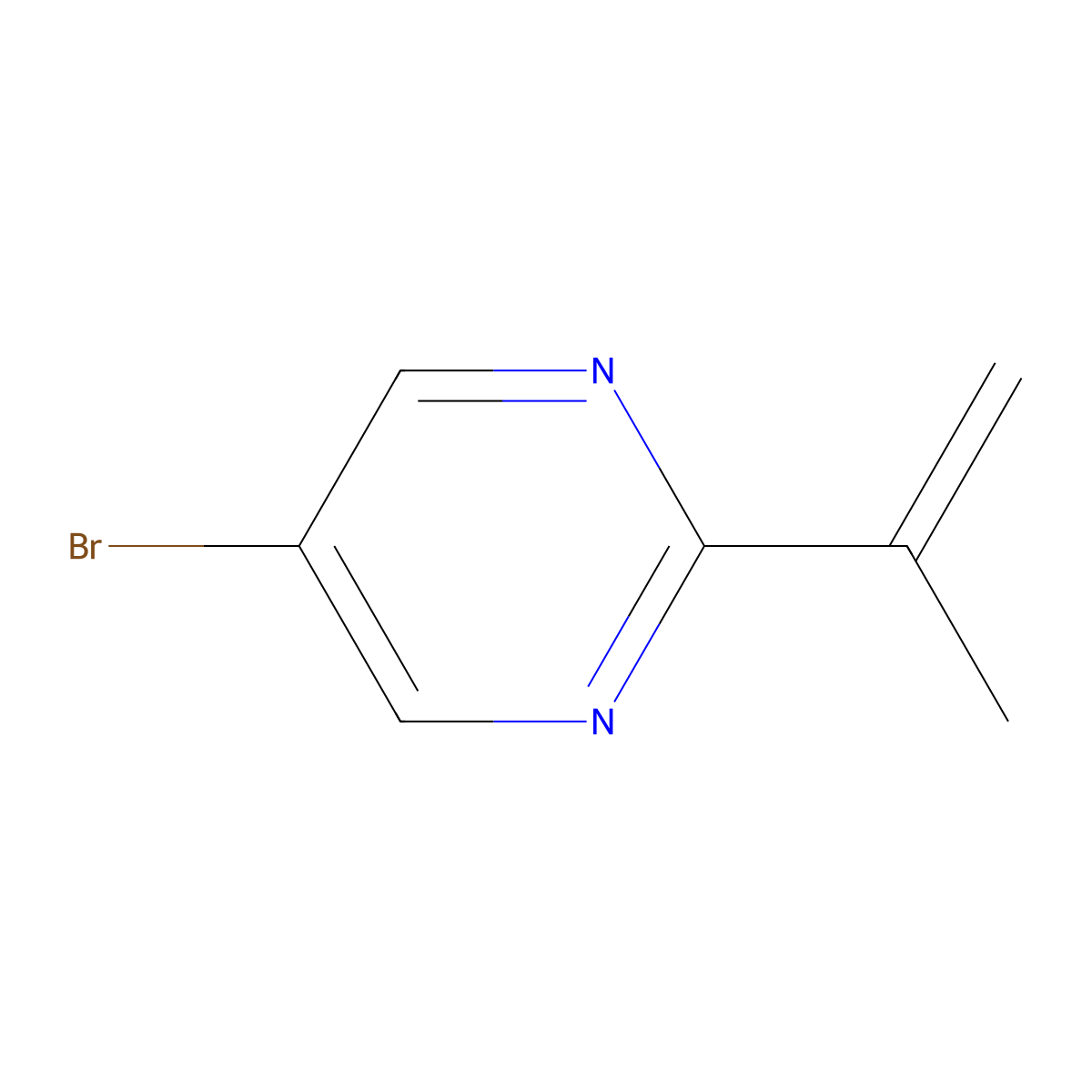 5-Bromo-2-(prop-1-en-2-yl)pyrimidine molecular structure, CAS 1314354-16-9