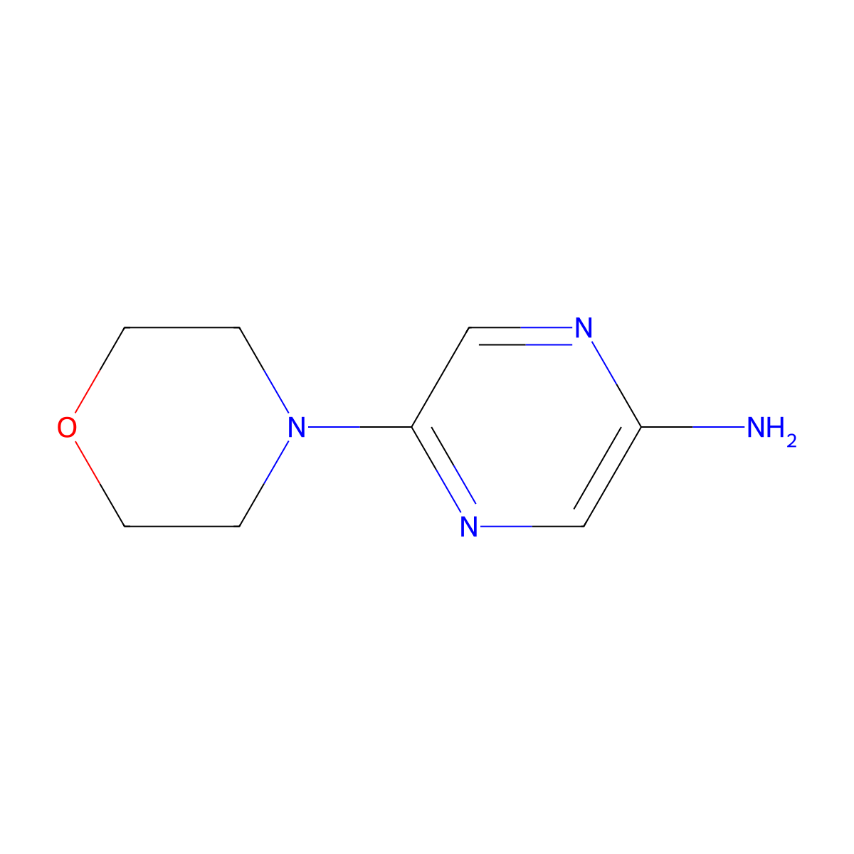 2-Amino-5-(morpholino)pyrazine molecular structure, CAS 1314354-19-2