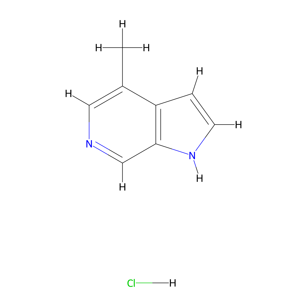 4-Methyl-1H-pyrrolo[2,3-C]pyridine hydrochloride molecular structure, CAS 1314354-22-7