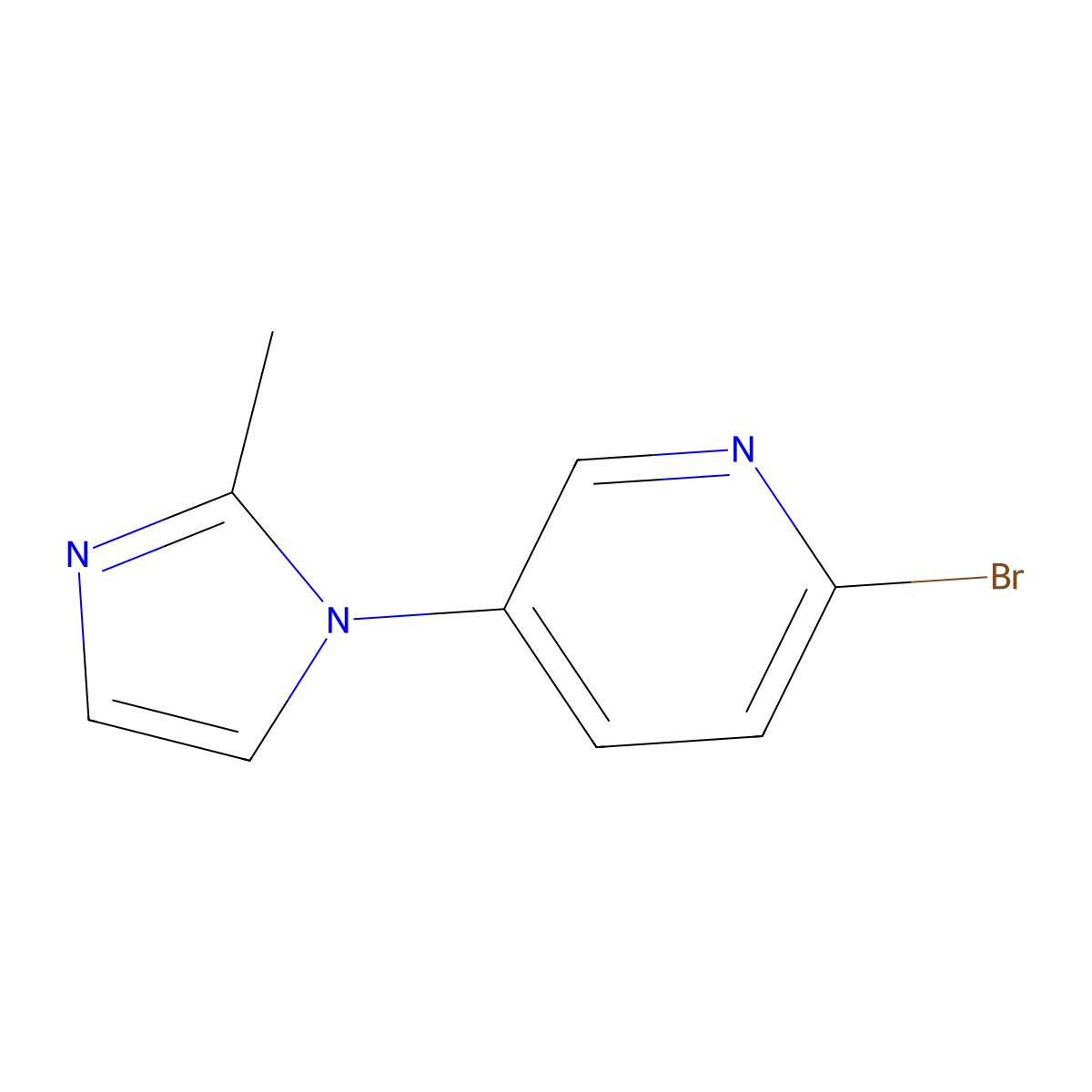 2-Bromo-5-(2-methylimidazol-1-yl)pyridine molecular structure, CAS 1314354-33-0