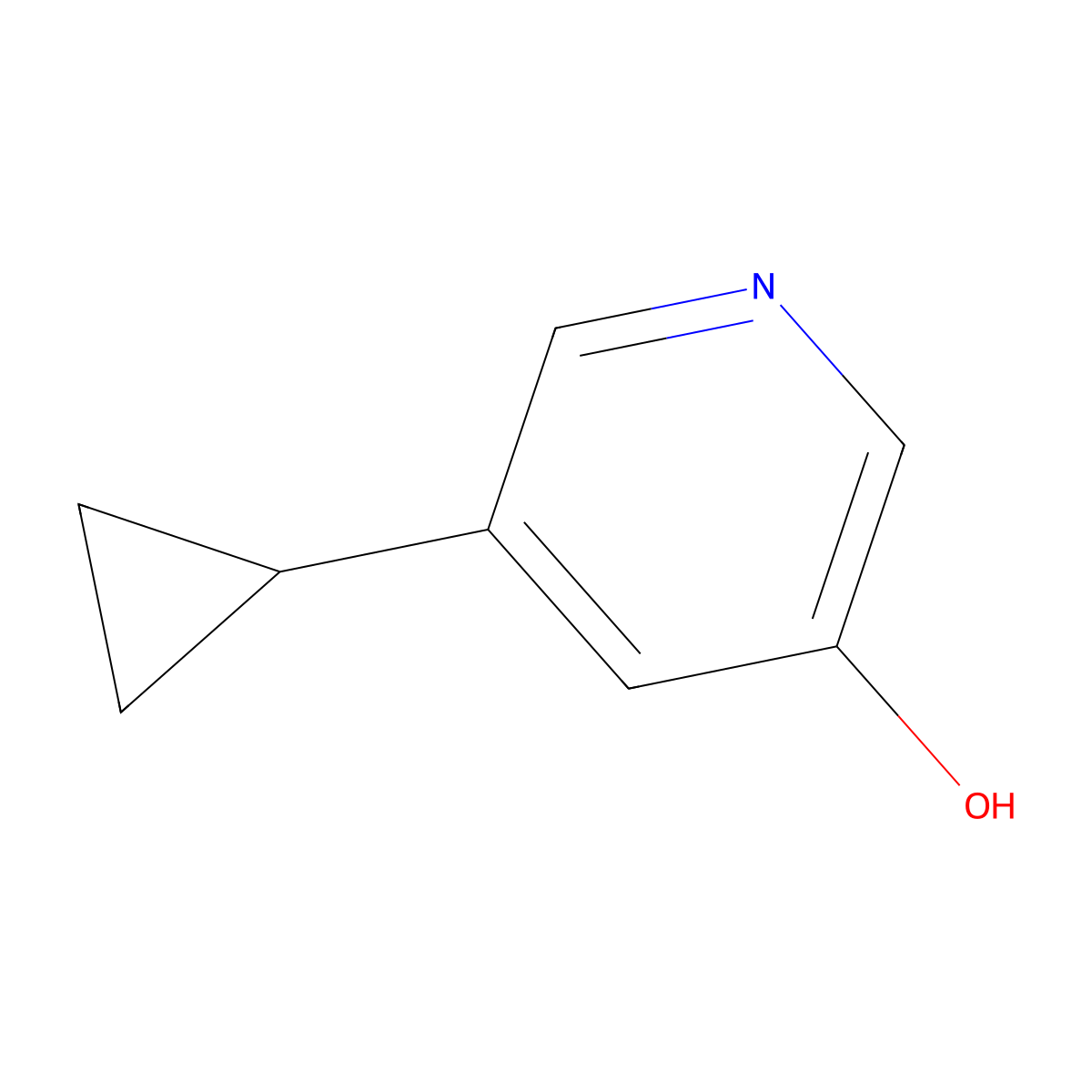 5-Cyclopropylpyridin-3-ol molecular structure, CAS 1314354-35-2