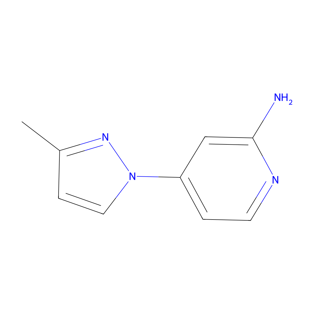 4-(3-Methyl-1H-pyrazol-1-YL)pyridin-2-amine molecular structure, CAS 1314354-36-3