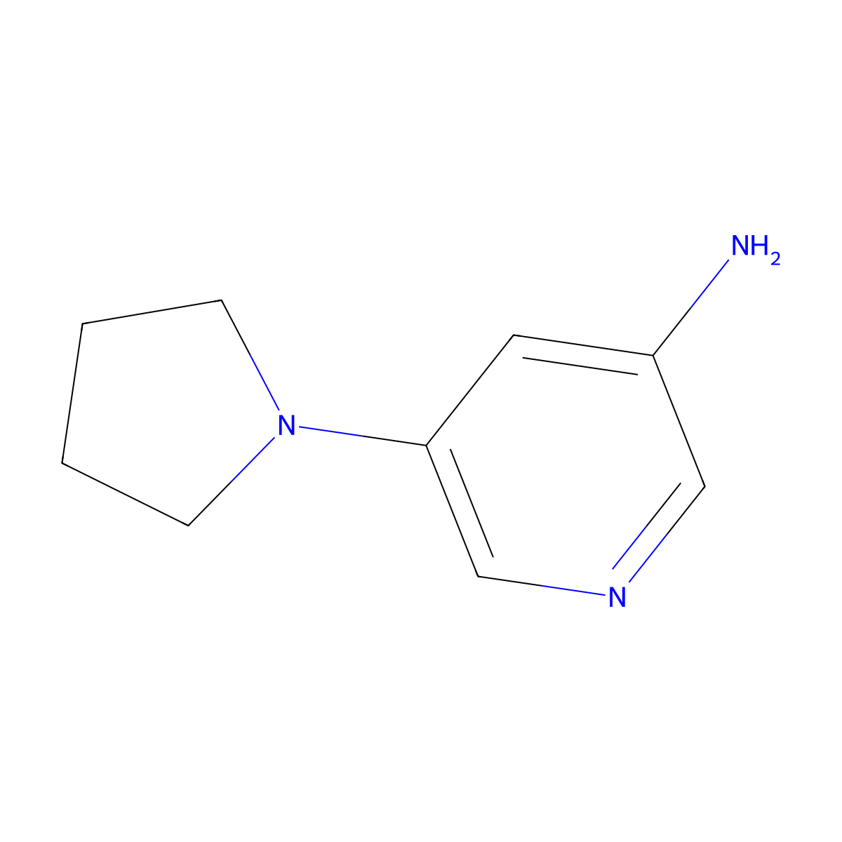 5-(Pyrrolidin-1-yl)pyridin-3-amine molecular structure, CAS 1314354-39-6