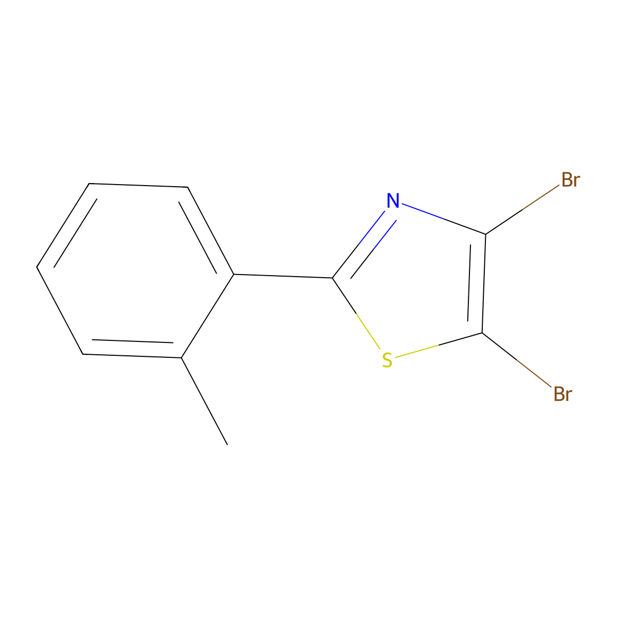 4,5-Dibromo-2-(2-tolyl)thiazole molecular structure, CAS 1314354-40-9