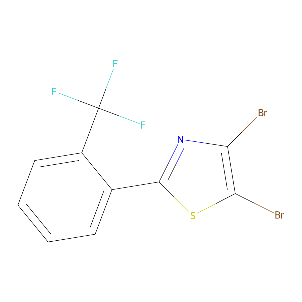 4,5-Dibromo-2-(2-trifluoromethylphenyl)thiazole molecular structure, CAS 1314354-43-2