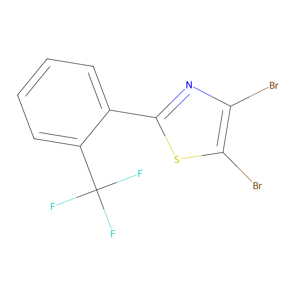 4,5-Dibromo-2-(2-trifluoromethylphenyl)thiazole molecular structure, CAS 1314354-43-2