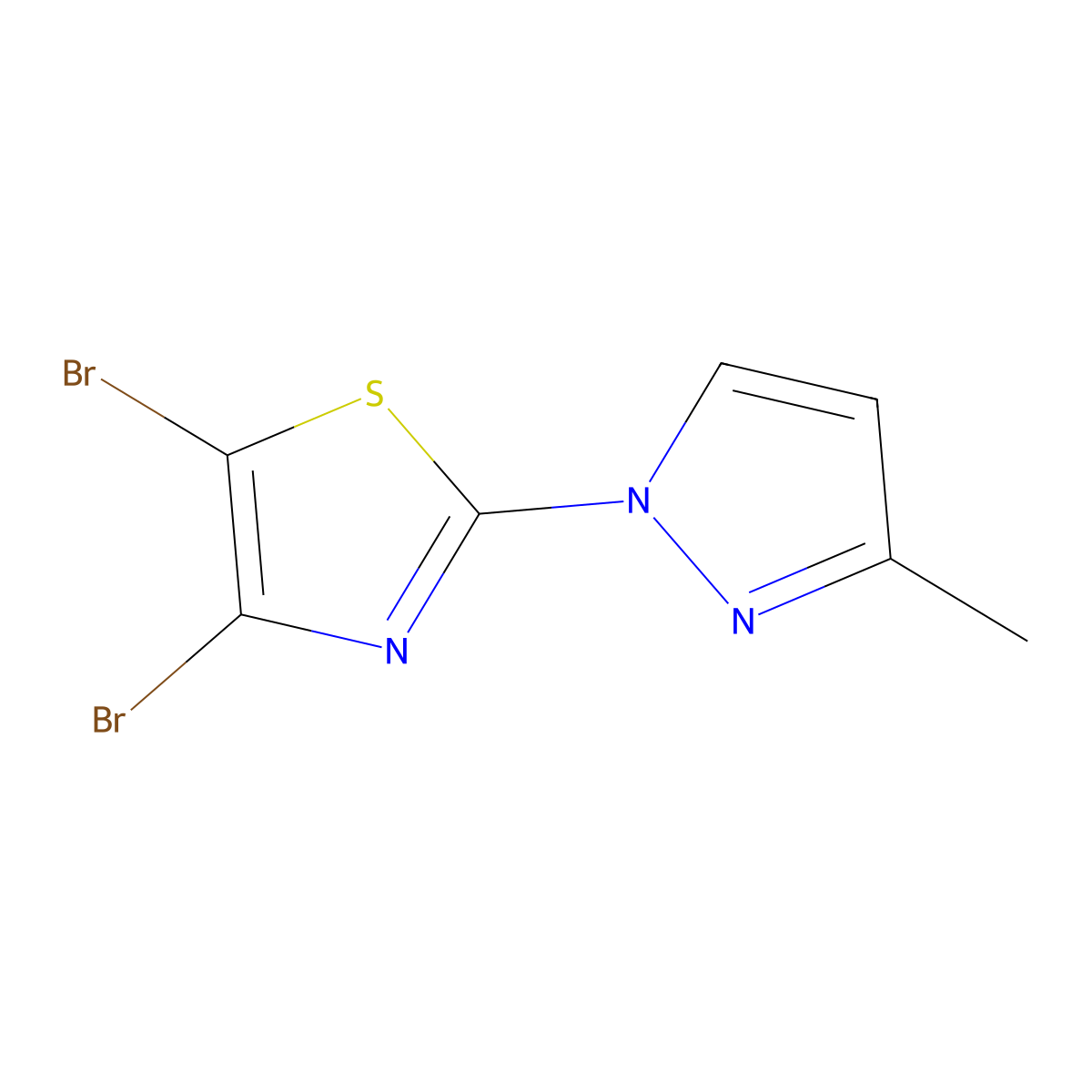 4,5-Dibromo-2-(3-methyl-1H-pyrazol-1-yl)thiazole molecular structure, CAS 1314354-46-5