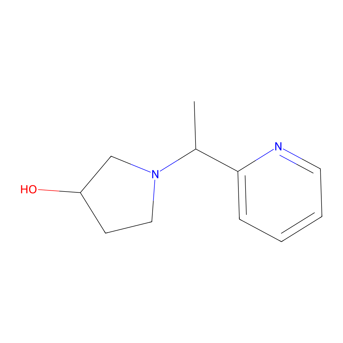 1-(1-(Pyridin-2-yl)ethyl)pyrrolidin-3-ol molecular structure, CAS 1314354-53-4
