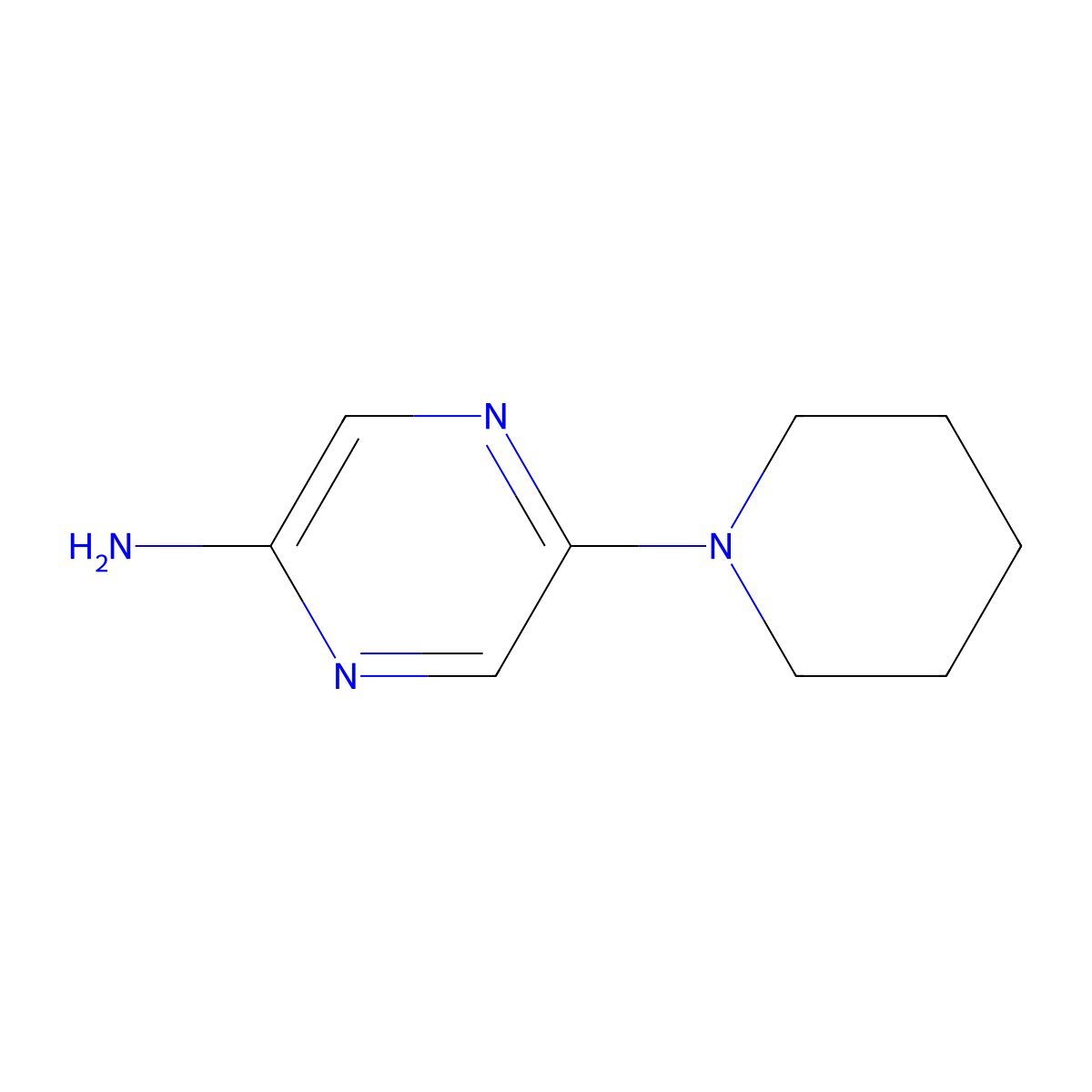 5-(Piperidin-1-yl)pyrazin-2-amine molecular structure, CAS 1314354-59-0