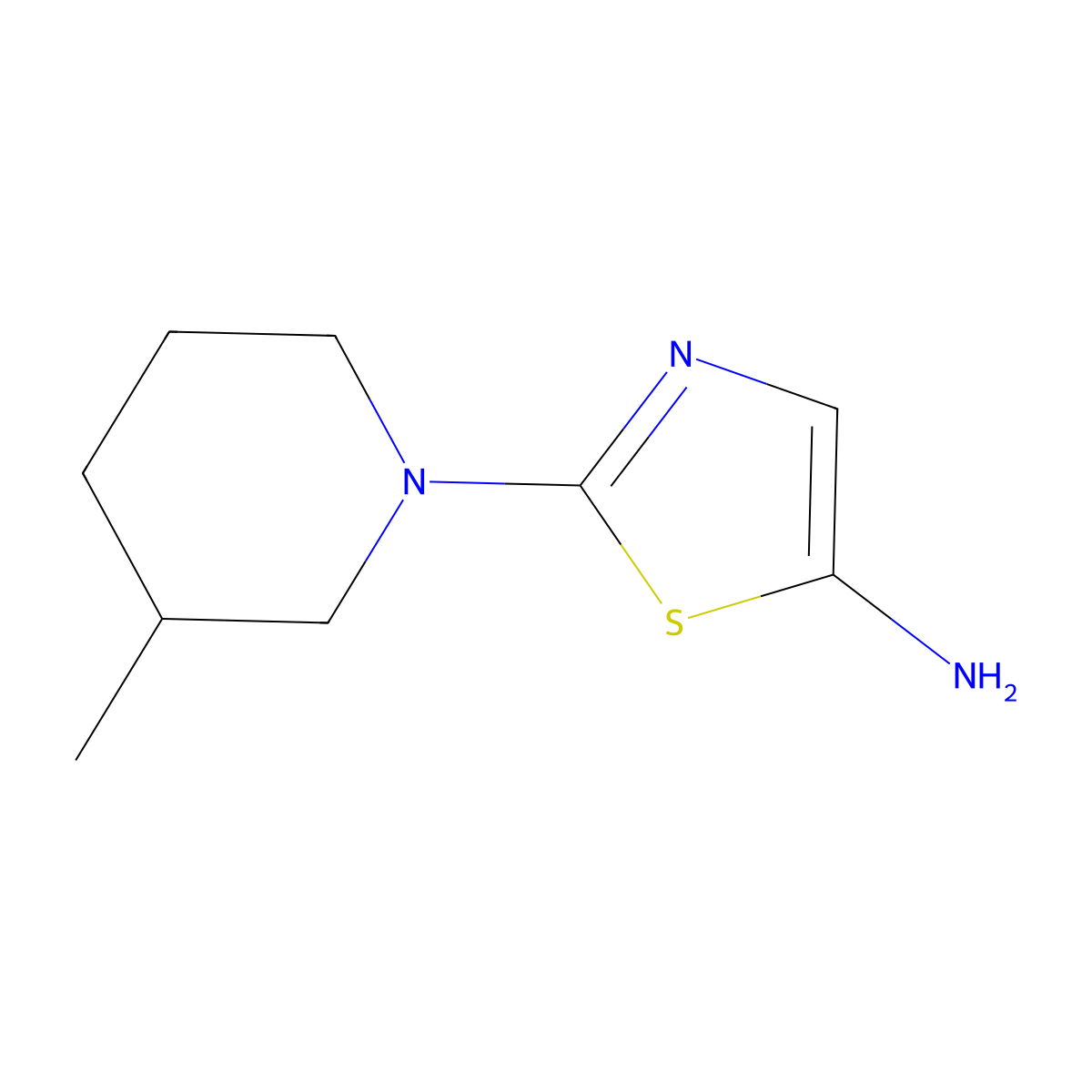 5-Amino-2-(3-methylpiperidin-1-yl)thiazole molecular structure, CAS 1314354-61-4