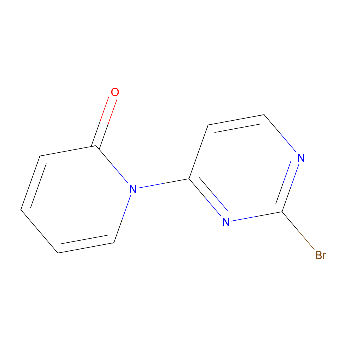 2-Bromo-4-(1H-pyridin-2-one)pyrimidine molecular structure, CAS 1314354-64-7