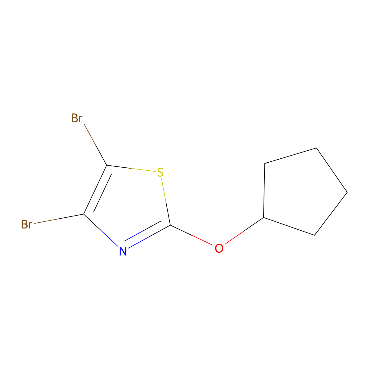 4,5-Dibromo-2-(cyclopentoxy)thiazole molecular structure, CAS 1314354-67-0
