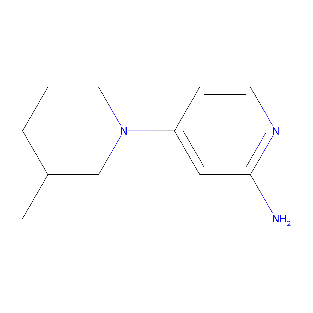4-(3-Methylpiperidin-1-yl)pyridin-2-amine molecular structure, CAS 1314354-73-8