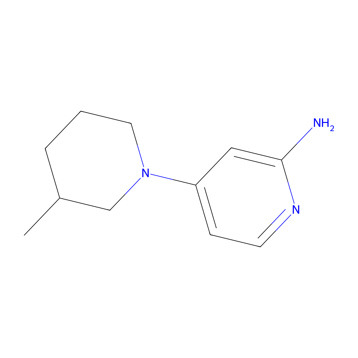 4-(3-Methylpiperidin-1-yl)pyridin-2-amine molecular structure, CAS 1314354-73-8