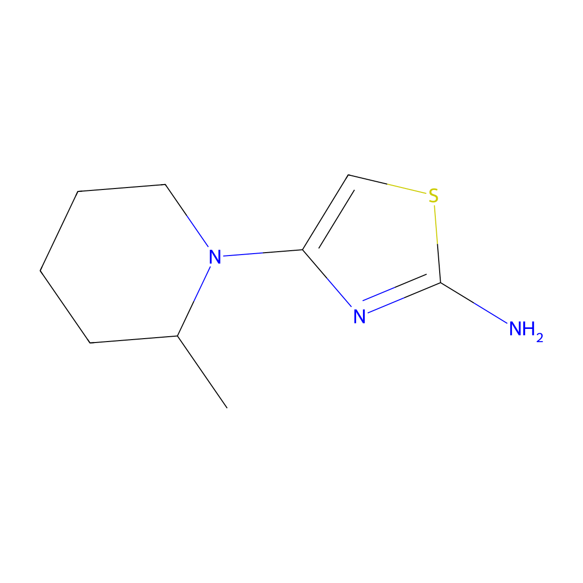 2-Amino-4-(2-methylpiperidino)thiazole molecular structure, CAS 1314354-76-1