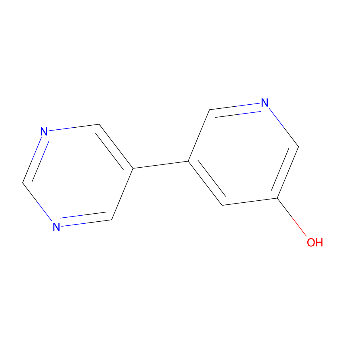5-(Pyrimidin-5-YL)pyridin-3-OL molecular structure, CAS 1314354-82-9