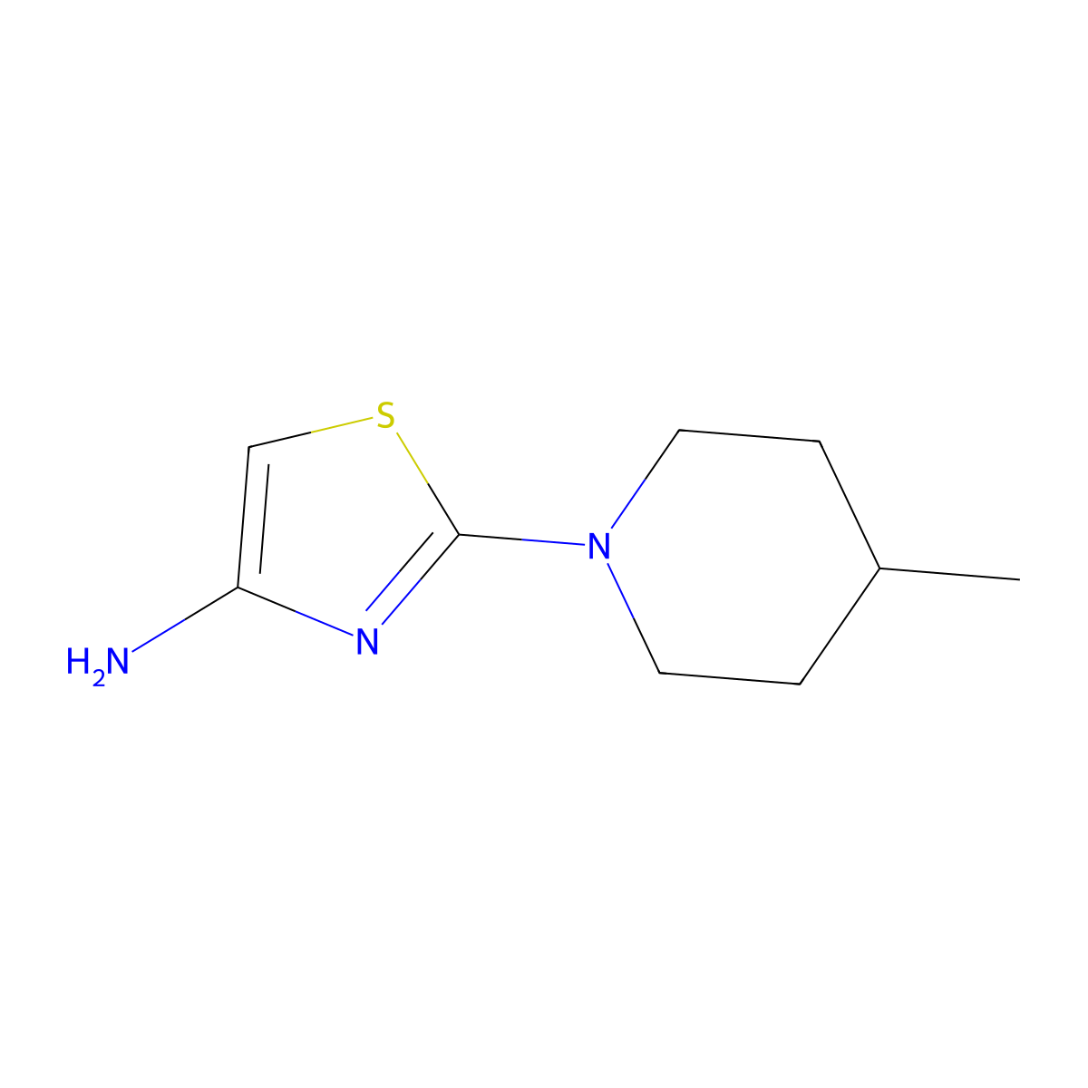 2-(4-Methylpiperidin-1-yl)thiazol-4-amine molecular structure, CAS 1314354-83-0