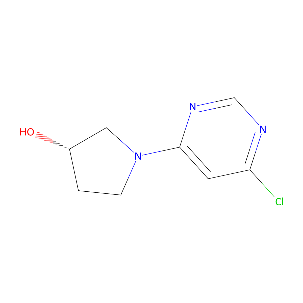 (3S)-1-(6-Chloropyrimidin-4-yl)pyrrolidin-3-ol molecular structure, CAS 1314354-92-1