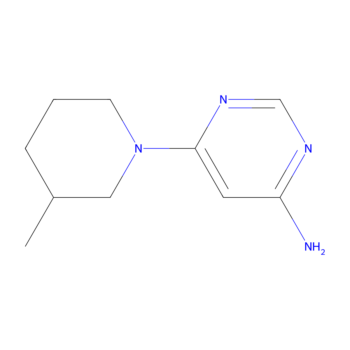 6-(3-Methylpiperidin-1-yl)pyrimidin-4-amine molecular structure, CAS 1314354-98-7