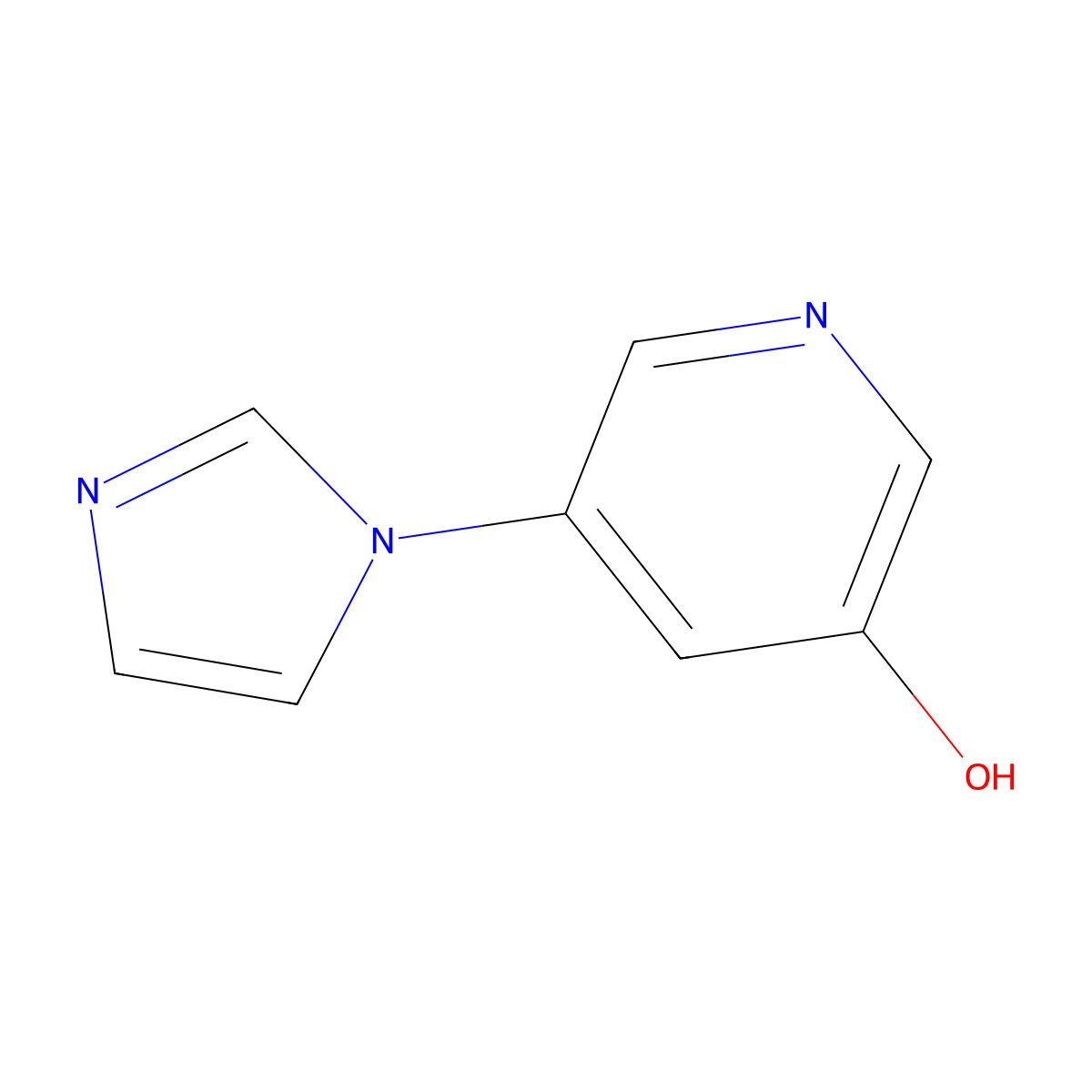 3-Hydroxy-5-(imidazol-1-yl)pyridine molecular structure, CAS 1314355-03-7